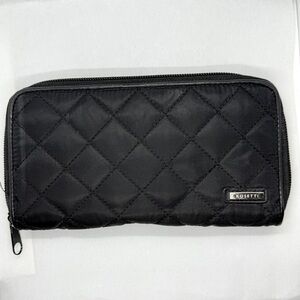Rosetti Black Padded Zippered Clutch